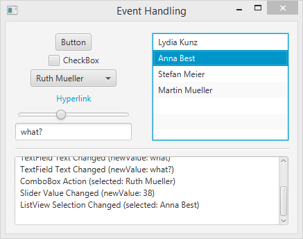 Event Handling Examples