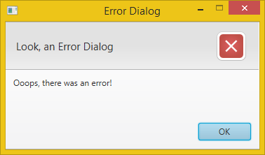 JavaFX Error Dialog