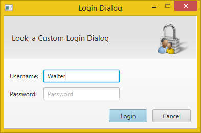 JavaFX Custom Login Dialog