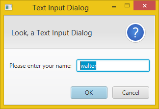 JavaFX Text Input Dialog