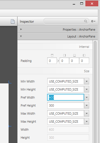 Anchor Pane Size