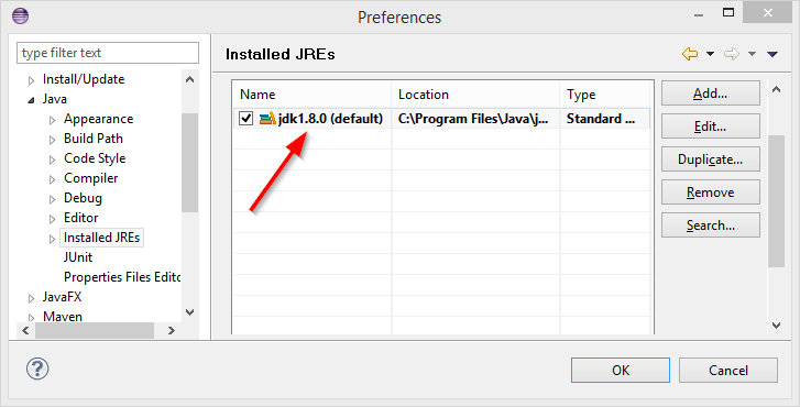 Preferences JDK