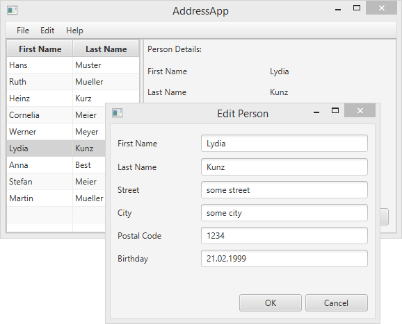 Screenshot AddressApp Part 3